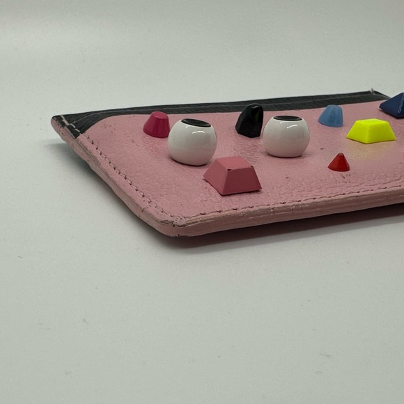 Min & Mon Filium Pink and Black Leather Cardholder - Picture 7 of 11